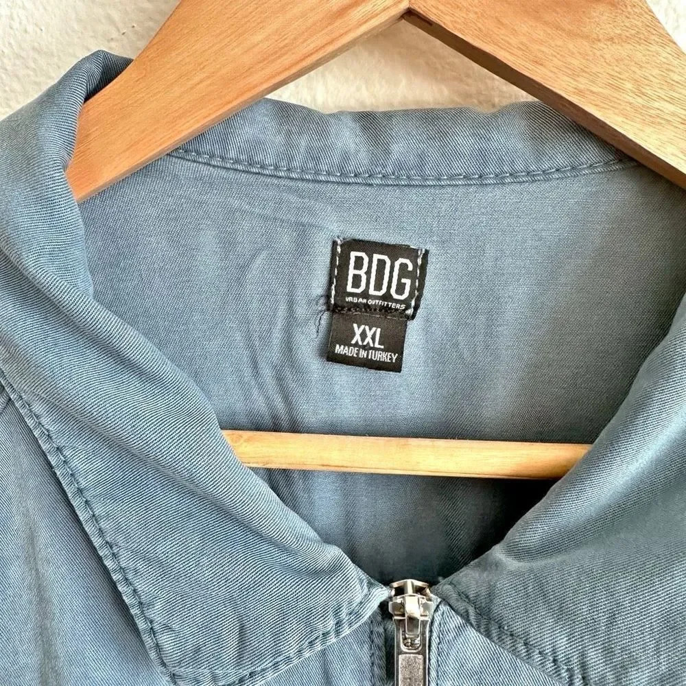 BDG x URBAN OUTFITTERS | Tori Blue Zipper Lyocell Utility Jumpsuit Belted | XXL - Picture 6 of 11